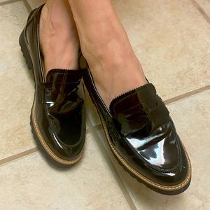 Franco Sarto Chunky Black Loafers Size 7.5 - Wednesday Addams Vibes
